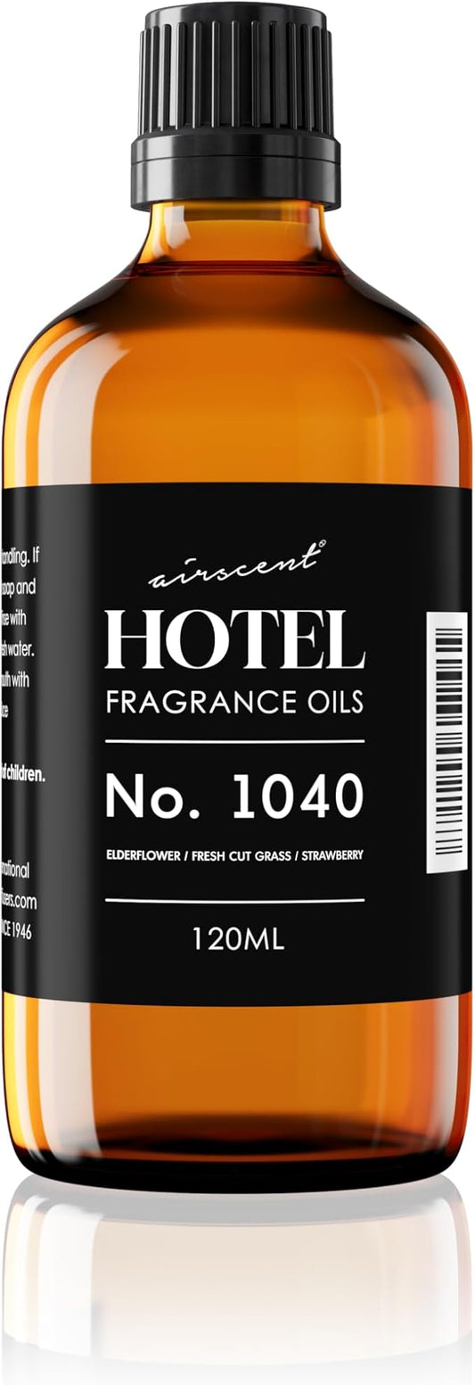 AirScent 50 Central Park Ritzy Hotel Fragrance No. 1040 - Elderflower Fresh Cut Grass Strawberry - Hotel Diffuser Oil for Ultrasonic and Waterless Diffusers and Crafting - 120 mL, 4 fl oz Bottle
