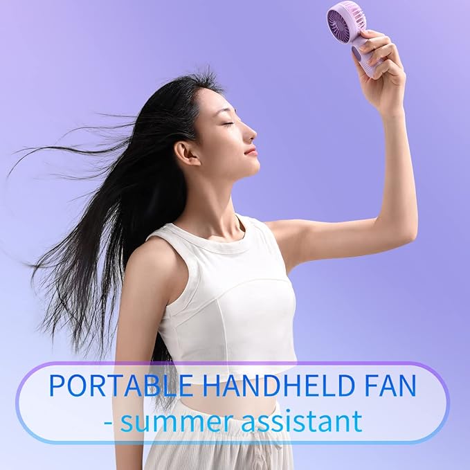 Mini Portable Fan 3 Pack, Cute Handheld Battery Operated Lightweight Small Personal Fan with 3 Speeds and USB Rechargeable Eyelash Fans for Stylish Girl Kids Women Men Office Outdoor Travel Camping
