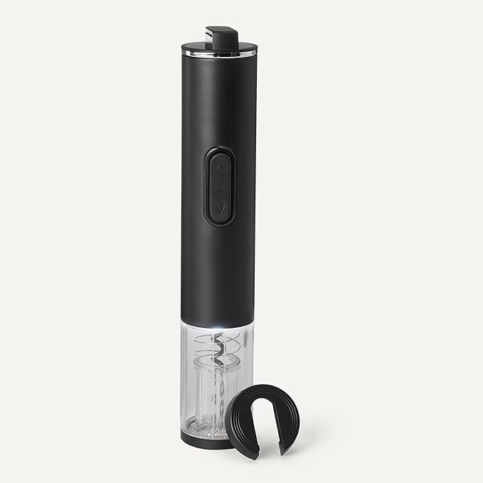 Amazon Basics Cordless Electric Wine Opener with Foil Cutter, Battery Operated, Black