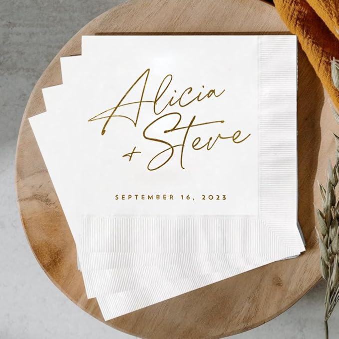 Personalized Wedding Cocktail Napkins, Customized Monogram Wedding Napkin, Custom Dinner Napkins For Bridal Shower, Weddings Decor, Engagement Party Decorations, Bridal Shower Decorations