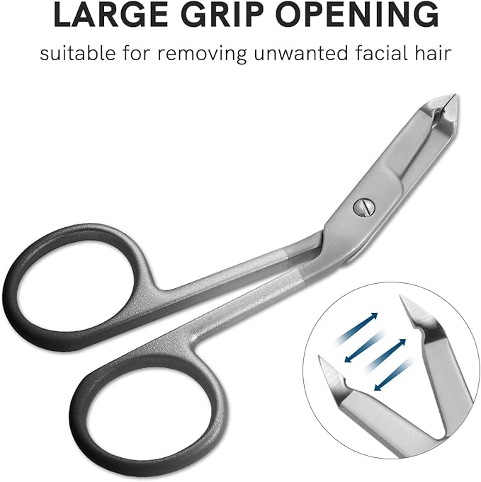 Professional Scissor Tweezer - Premium Quality Stainless Steel Tweezers with Handles, Larger Grabbing Surface Area, Precision Eyebrow Tweezers for Women and Men Facial Hair
