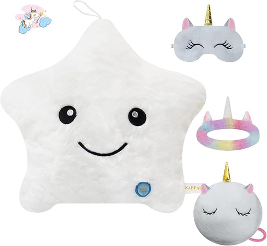 Throw Pillows for Couch Bed Christmas Home Living Room Decor Sofa Cushion Chair Back Car Seat Birthday, Cute Soft Decorative Plush Star Pillow Inserts, White Throw Pillow Set