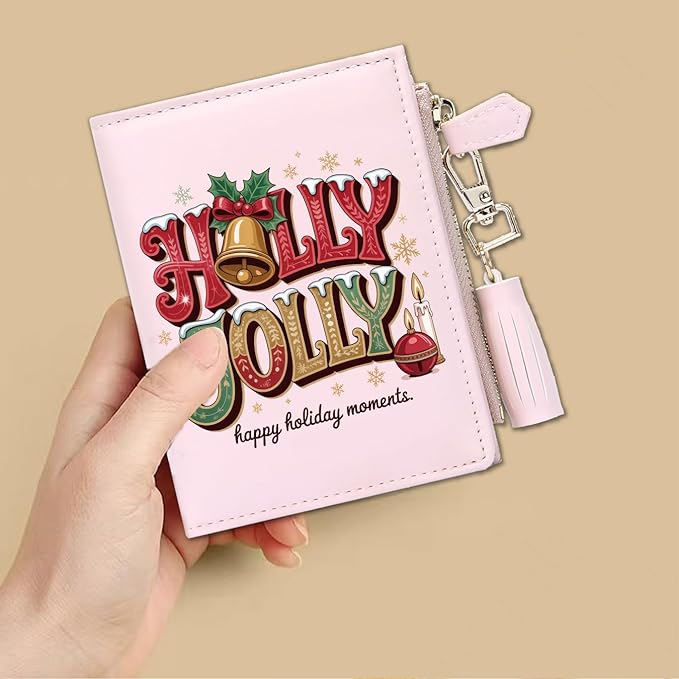 GEEAD Custom Design Small Wallets for Women Bifold Slim Coin Purse Zipper ID Card Holder for Christmas
