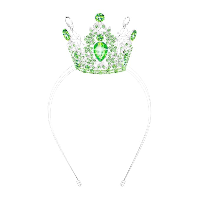 VELSCRUN Green Crystal Tiara Headband, Crowns for Women, Princess Girls Tiaras, Royal Queen Crown Princess Quinceanera Headpieces for Birthday Prom Bride Wedding Pageant Party Hair Band