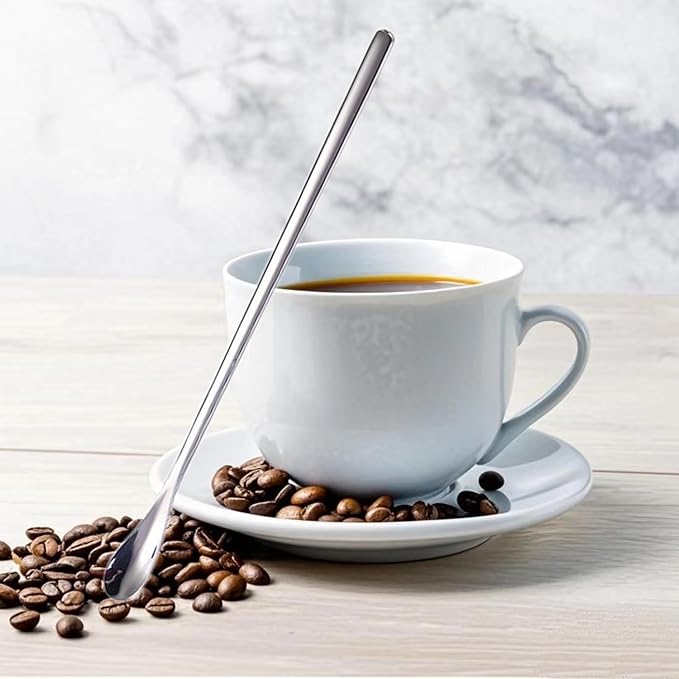 6 Pcs Small Coffee Tea Espresso Long Handle Mixing Stirrers Spoon,Mini Stirring Honey Spoons Tiny Mixing Spoon Iced Tea Spoons for Kitchen Soup Coffee Cocktail Mixing Stirring Tea Beverage Reusable