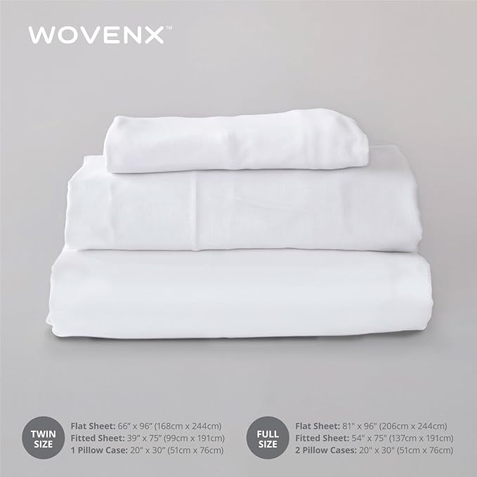 Kids Organic Viscose Derived from Bamboo Sheet Set | Twin or Full Size Fitted Bed Sheets | Oeko-Tex Certified | Cute Toddler Bedding for Girls & Boys (White, Full)