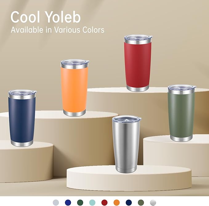 20 oz Tumbler Stainless Steel Tumblers with Lid Double Wall Vacuum Insulated Coffee Mug 20oz Powder Coated Cup for Hot and Cold Drinks, Red, 1 pack
