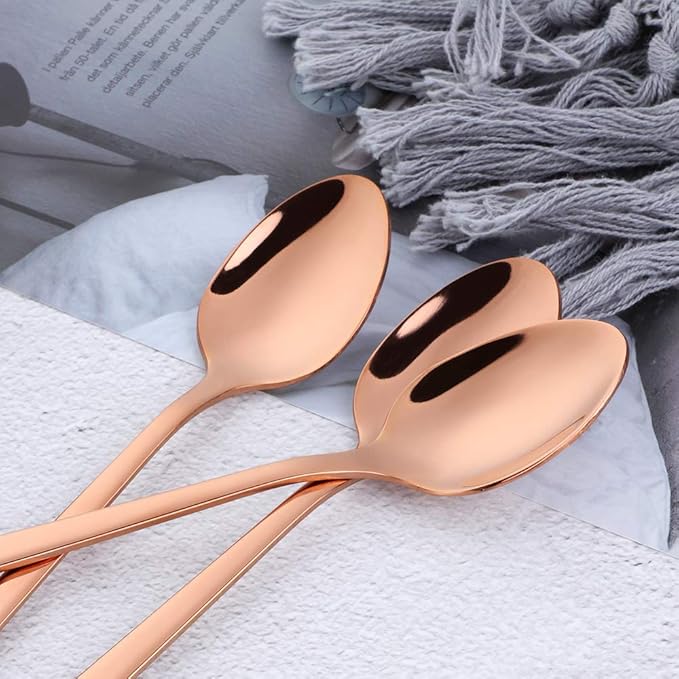 Buyer Star Long Handle Iced Tea Spoons Set of 6, 8 inch 18/10 Coffee Spoon Sets for Mixing, Cocktail Stirring, Tea, Coffee, Milkshake, Cold Drink