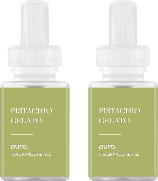 PuraHome Scent Refill - Smart Home Air Diffuser - Up to 120-Hours of Luxury Fragrance per Refill - Home Essential - Clean & Safe Diffuser Fragrance - 2 Pack, Pistachio Gelato