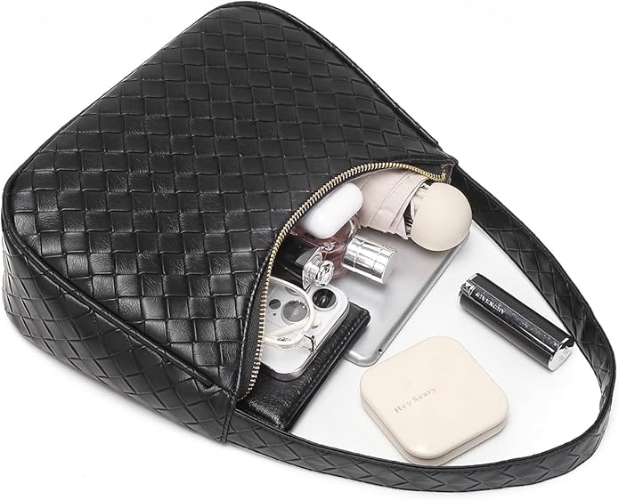 Shoulder Bags for Women, Cute Hobo Tote Handbag Mini Clutch Purse with Zipper Closure