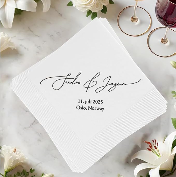 Personalized Wedding Cocktail Napkins, Customized Monogram Wedding Napkin, Custom Dinner Napkins For Bridal Shower, Custom Cocktail Napkin, Engagement Party Decorations, Anniversary Decor