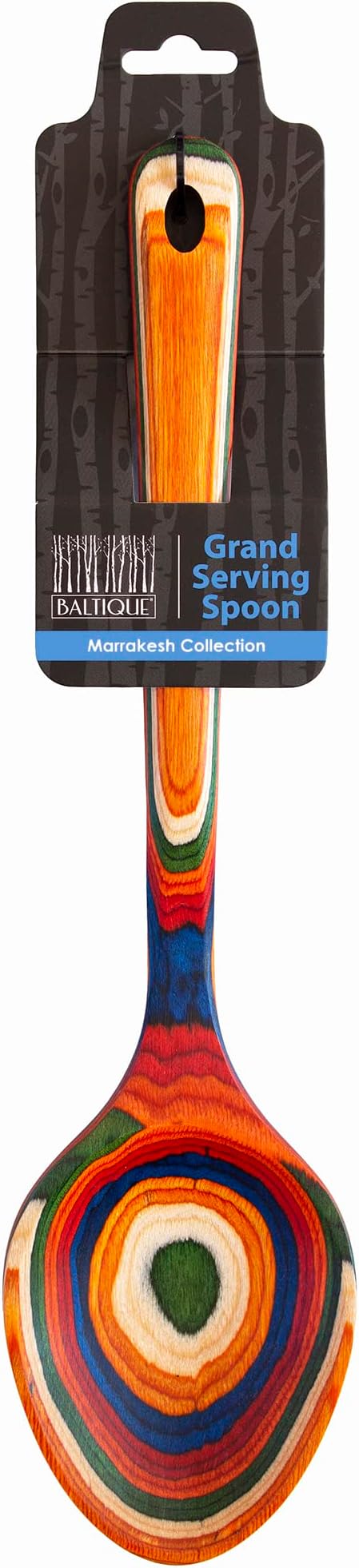 Totally Bamboo Baltique Marrakesh Collection 14" Grand Serving Spoon, Extra-Large Cooking Spoon, Safe for Use on Nonstick
