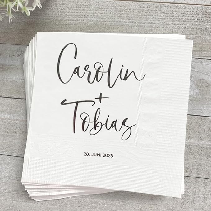 Personalized Wedding Cocktail Napkins, Customized Monogram Wedding Napkin, Custom Dinner Napkins For Bridal Shower, Engagement Party Decorations, Bridal Shower Decorations