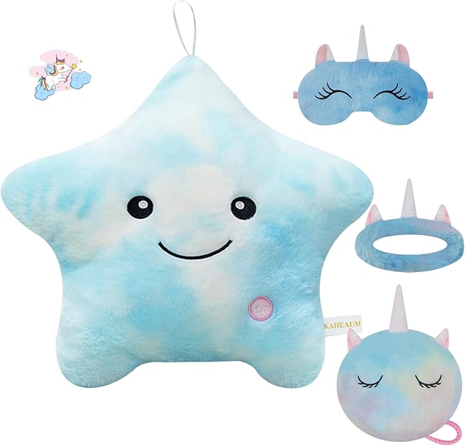 Throw Pillows for Couch Pillows for Living Room Decor Home Sofa Chair Seat Birthday Christmas New Year Gift,Personalized Decorative Star Cushion Case,Cute Plush Colorful Blue Throw Pillow Set