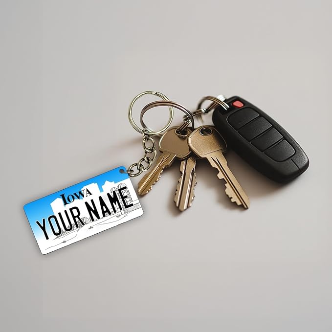 License Plate Keychain - Personalized - All States Multicolor