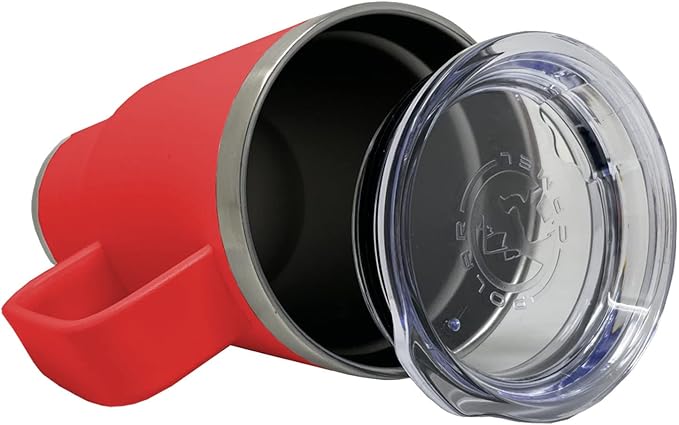 LaserGram 20oz Vacuum Insulated Travel Mug with Handle Widow Spider, Personalized Engraving Included (Red)