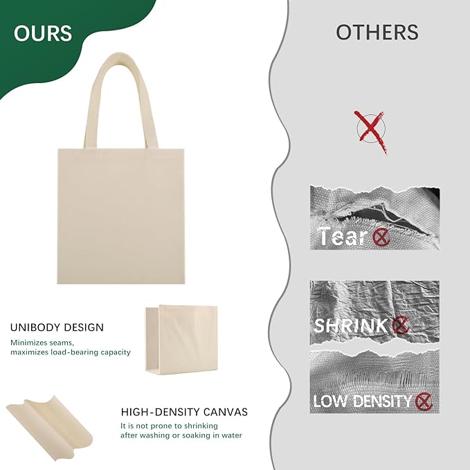 OKBA 10 pcs Sublimation Tote Bags,polyester tote bags for sublimation,DIY customization blank canvas tote bags12.2 * 14.2 in