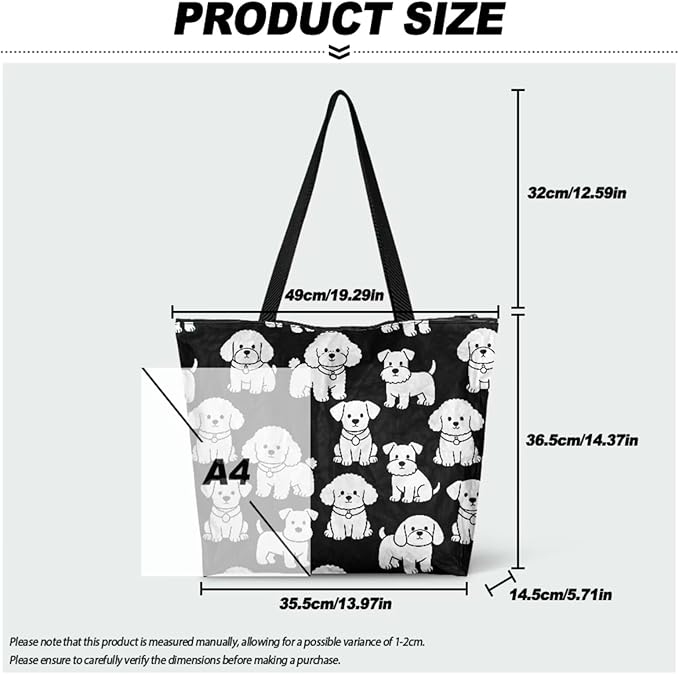 Cartoon Animal Printed DIY Coloring Tote Bag Waterproof Paper Handbags for Women Large Travel Shoulder Bags Purses