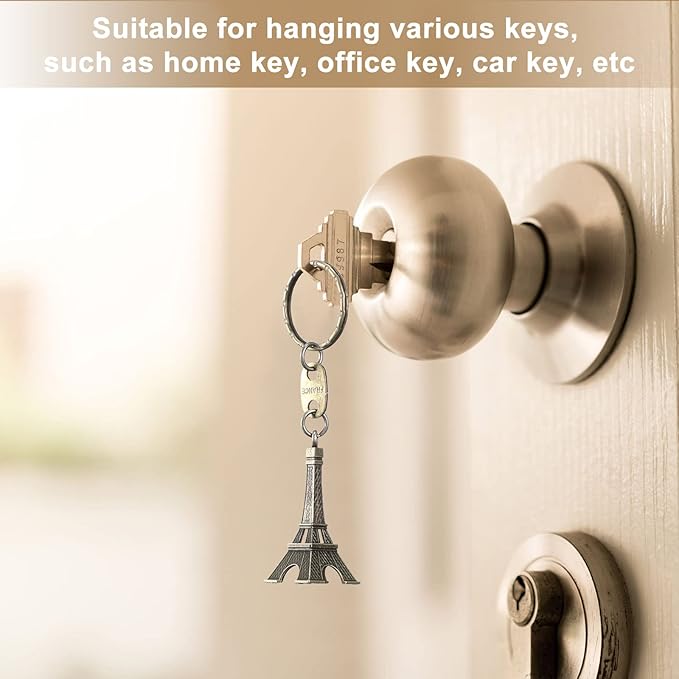 Junkin 30 Pieces Eiffel Tower Keychain Retro Decorations Purse Charms Statue Model Prom Keychain French Souvenirs