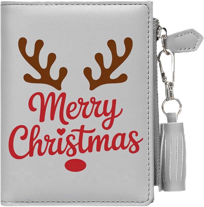 GEEAD Custom Design Small Wallets for Women Bifold Slim Coin Purse Zipper ID Card Holder for Christmas