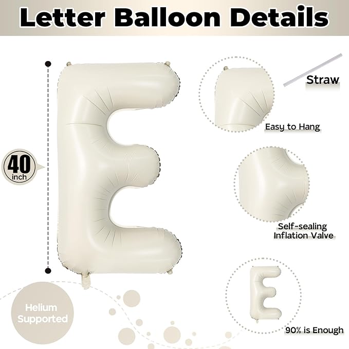 40 Inch Beige HOME Balloon for Housewarming Party Decorations, Large Cream New Home Welcome Balloon Letter Banner, Ivory White Sand Balloons Sign for Sweet House Warming Homecoming Party Decor