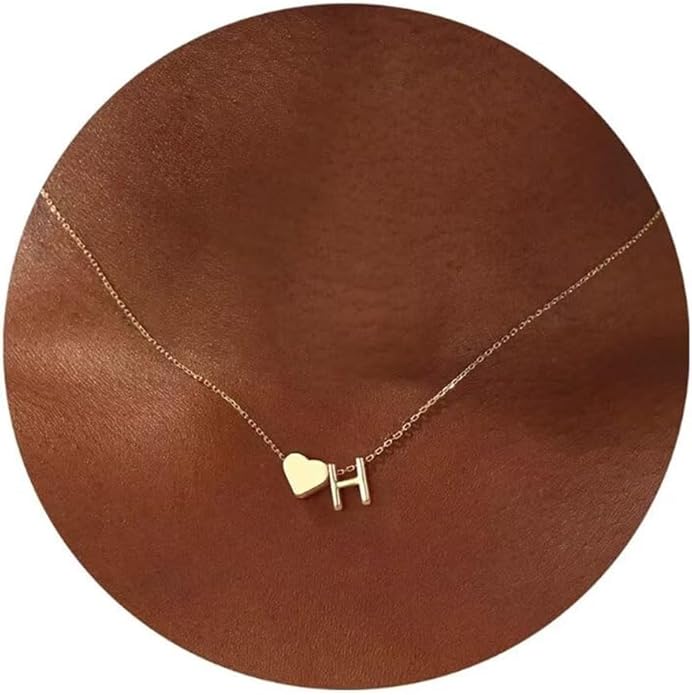 Turandoss Valentines Day Gifts for Kids Teen Girls - Dainty 18K Gold Plated Heart Initial A-Z Pendant Necklace Trendy Jewelry Heart Necklaces Birthday Valentines Day Gifts for Girlfriend Wife Women