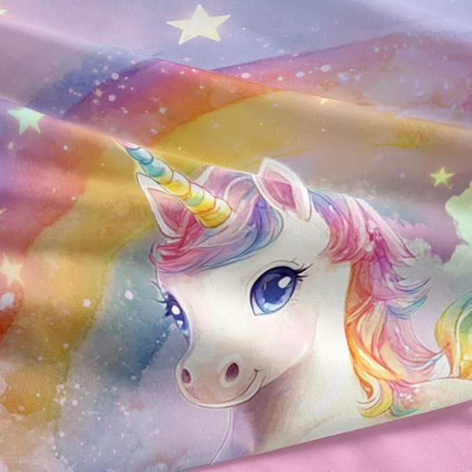 5PCS Unicorn Comforter Sets Full,Full Comforter Set for Girls,Cute Unicorn Bed Set for Kids,Girls,Teens,All Season Use