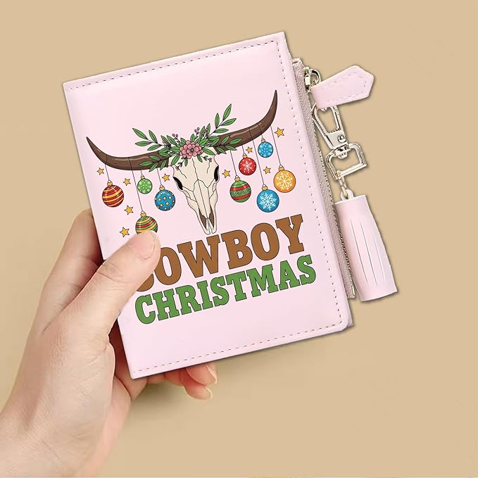 GEEAD Custom Design Small Wallets for Women Bifold Slim Coin Purse Zipper ID Card Holder for Christmas