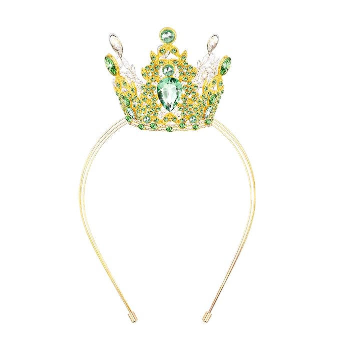 VELSCRUN Fairy Green Crystal Tiara Headband, Crowns for Women, Princess Girls Tiaras, Royal Queen Crown Princess Quinceanera Headpieces for Birthday Prom Bride Wedding Pageant Party Hair Band
