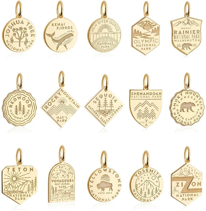 Jet Set Candy National Park Souvenir Travel Charms Gold Vermeil