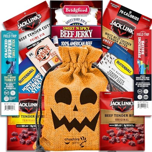 Beef Jerky Halloween Gifts Basket - Boo Basket With Spooky Basket Stuffers by CheshireGifts