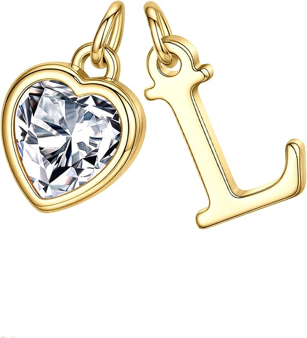 Turandoss Valentines Day Gifts for Her Trendy, Dainty 14K Gold Plated Initial A-Z Heart Birthstone Pendant Necklace Personalized Bridesmaid Birthday Valentines Jewelry Gifts for Women Girls