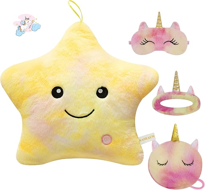 Throw Pillows for Couch Bed Living Room Decor Home Sofa Pillows Chair Lumbar Birthday New Year, Large Cute Decoration Soft Plush Star Shaped Throw Pillow Sets Colorful Yellow