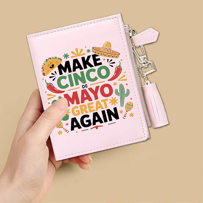 GEEAD Custom Design Small Wallets for Women Bifold Slim Coin Purse Zipper ID Card Holder for Christmas