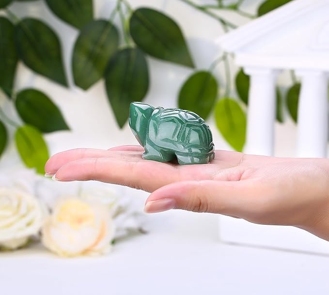 DUQGUHO 2" Travel Turtle Gift Decor Crystals Figurines Green Aventurine Crystal Best Turtles Travels Gifts for Women Traveling Travelers Cute Decorations