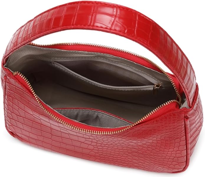 Shoulder Bags for Women, Cute Hobo Tote Handbag Mini Clutch Purse with Zipper Closure