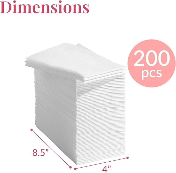Prestee 200 Disposable Paper Hand Towels That Feel Like Linen Napkins, 2-Ply - Guest Towels, Wedding Paper Napkins, Disposable Napkin for Guest Bathroom, Parties, Dinners, Events (White)