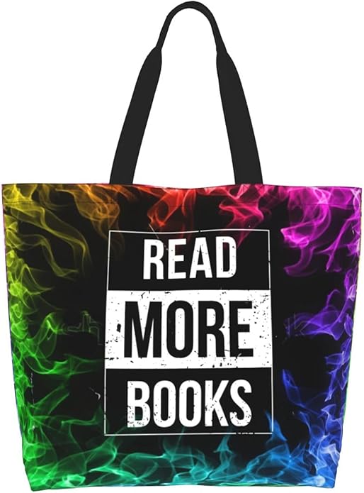 Vintage Read More Books Large Reusable Eco-friendly Shopping Bags Portable Storage Handbag