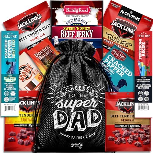 Beef Jerky Fathers Day Gift for Dad – Jerky Gift Basket Best Dad Ever Gifts by CheshireGifts