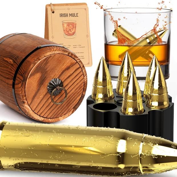 Oaksea Whiskey Stones Gifts Set for Men Dad Him, Reusable Stainless Steel Ice Cubes for Drinking, Fathers Day Anniversary Birthday Gifts for Husband Boyfriend Brother, Bourbon Man Cave Cool Stuff by Oaksea