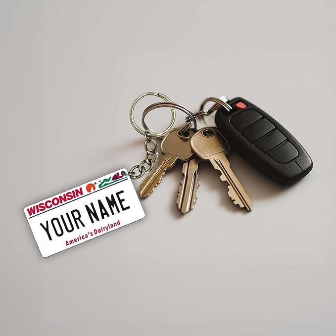 License Plate Keychain - Personalized - All States Multicolor
