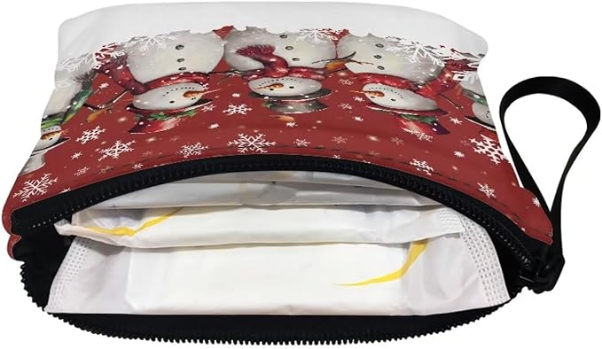Dolyues Christmas Snowman Coin Purse Pouch Change Purse with Handle Cute Small Wallet for Women Men Makeup Bag Storage Bag Gift for Friends