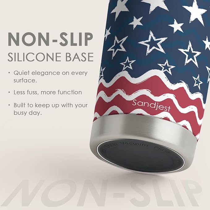 SANDJEST American Flag Tumbler 20oz, Stainless Steel Travel Cup with Lid, Insulated Coffee Mug, Gifts for Men Women Boys Girls Friends Sisters Brothers on Birthday Christmas July 4th