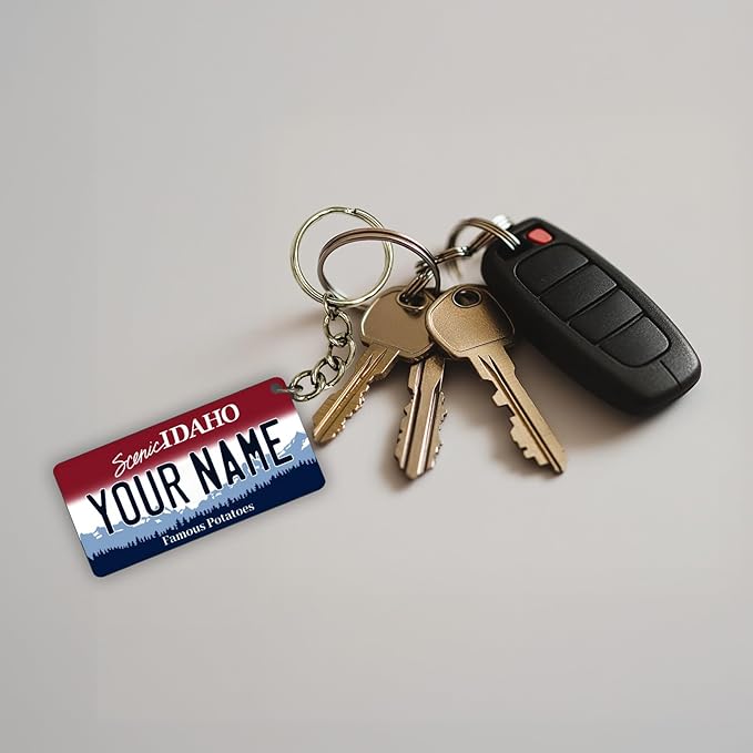 License Plate Keychain - Personalized - All States Multicolor