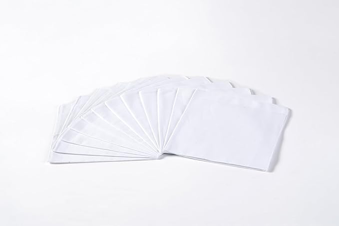 RDS HANKYTEX Men's Handkerchiefs,100% Soft Cotton,White Hankie,Pack of 6 Pieces