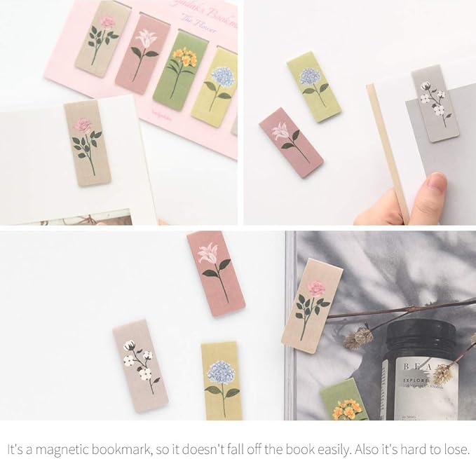 Monolike Magnetic Bookmarks The Flower ver.1 + ver.2, 10 Pieces