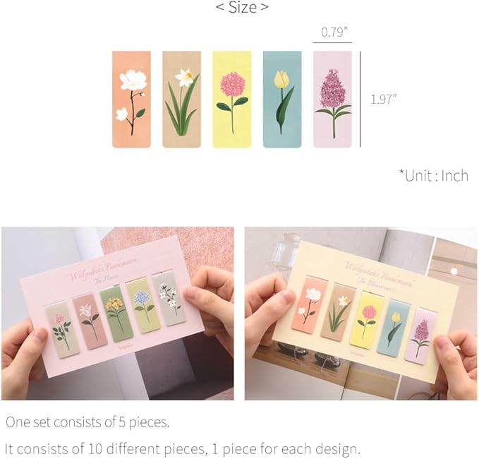 Monolike Magnetic Bookmarks The Flower ver.1 + ver.2, 10 Pieces