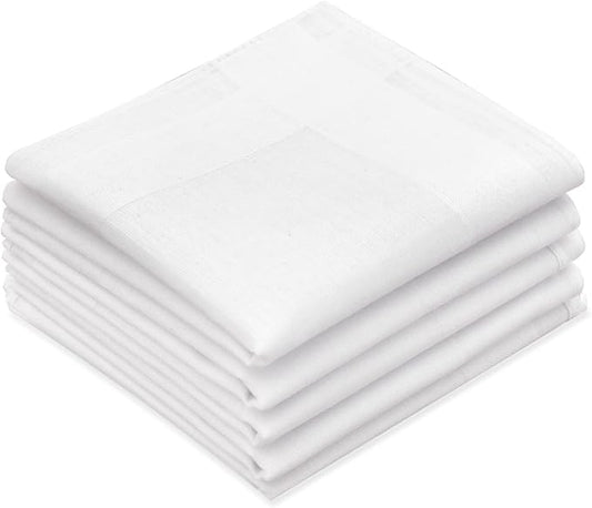 GB Selected Men's Cotton Handkerchiefs, Assorted Solid Color Pocket Square Hankies with Stripe