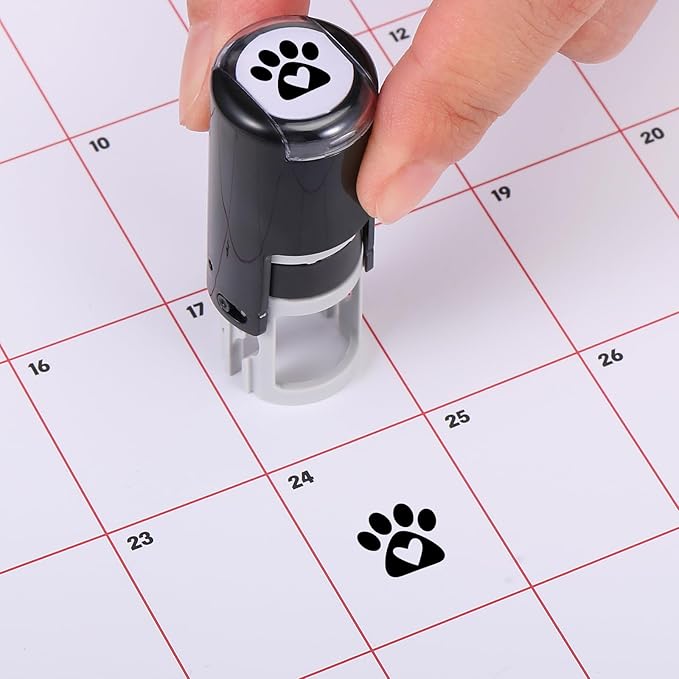Supervitae 2 Pack Love Dog Paws Print Stamps Ink Stamper Mini Self Inking Stamps for Party Activities Craft Supplies