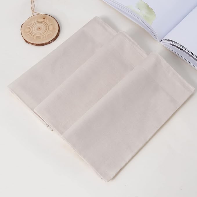 HOULIFE Men's Cotton Handkerchiefs, Solid Color 60S Soft Cotton Hankies for Men Women 6/12PCS 15.7"×15.7"